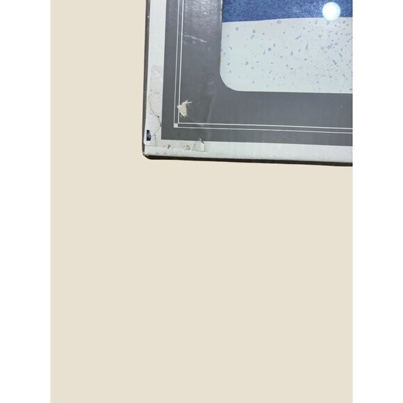 VTG Santa-Themed Glass Cutting Board w Happy Holidays Border 12"x10" Heat/ Scrat - Picture 7 of 8